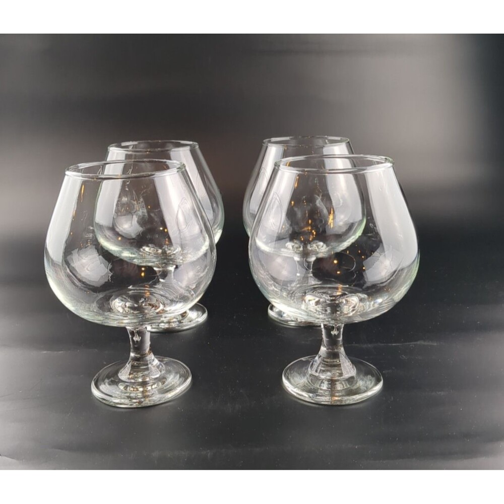 VTG MCM Brandy Snifter Set 4pc 20oz‎ Glasses Short Stem Don Draper Barware